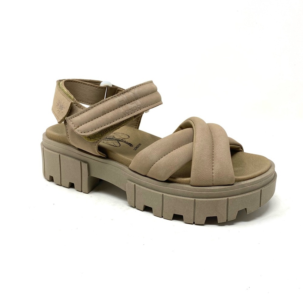 Fly London JADA854FLY Concrete Leather Flatform Strappy Open Toe Sandal